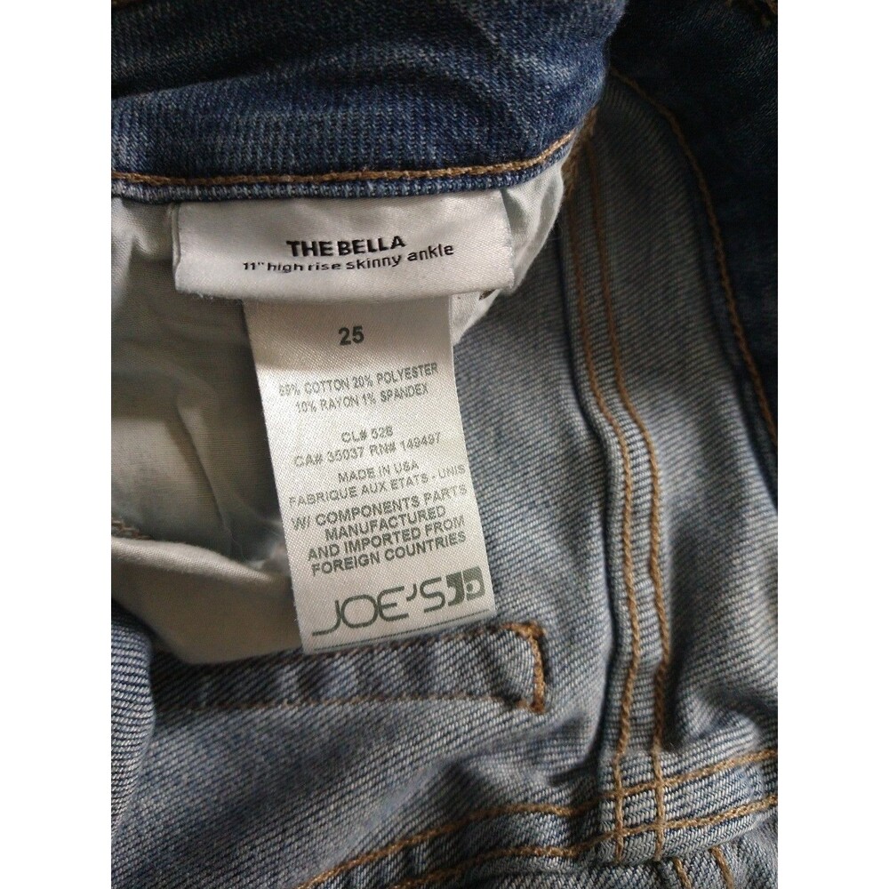 Joe's Jeans - 11" High Rise Skinny Ankle - The Bella - Size 25 - Picture 6 of 9